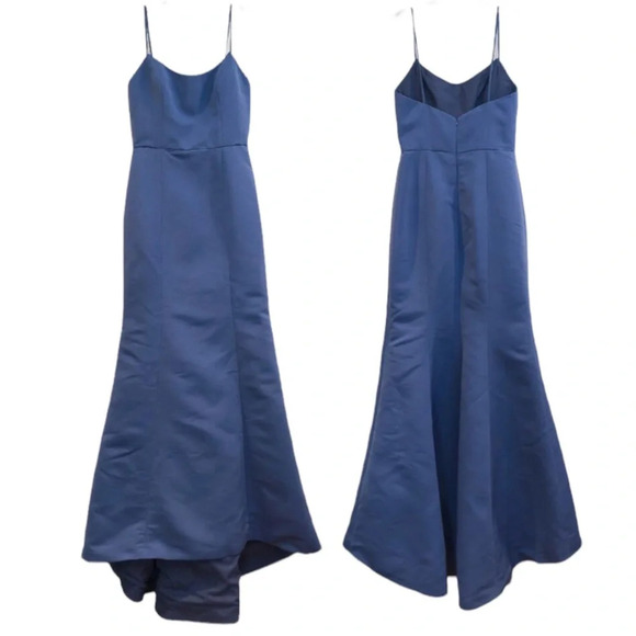 Amsale Dresses & Skirts - BHLDN Amsale Moe Strappy Dusk Blue Slim Mermaid Bridesmaids Formal Maxi Dress 6